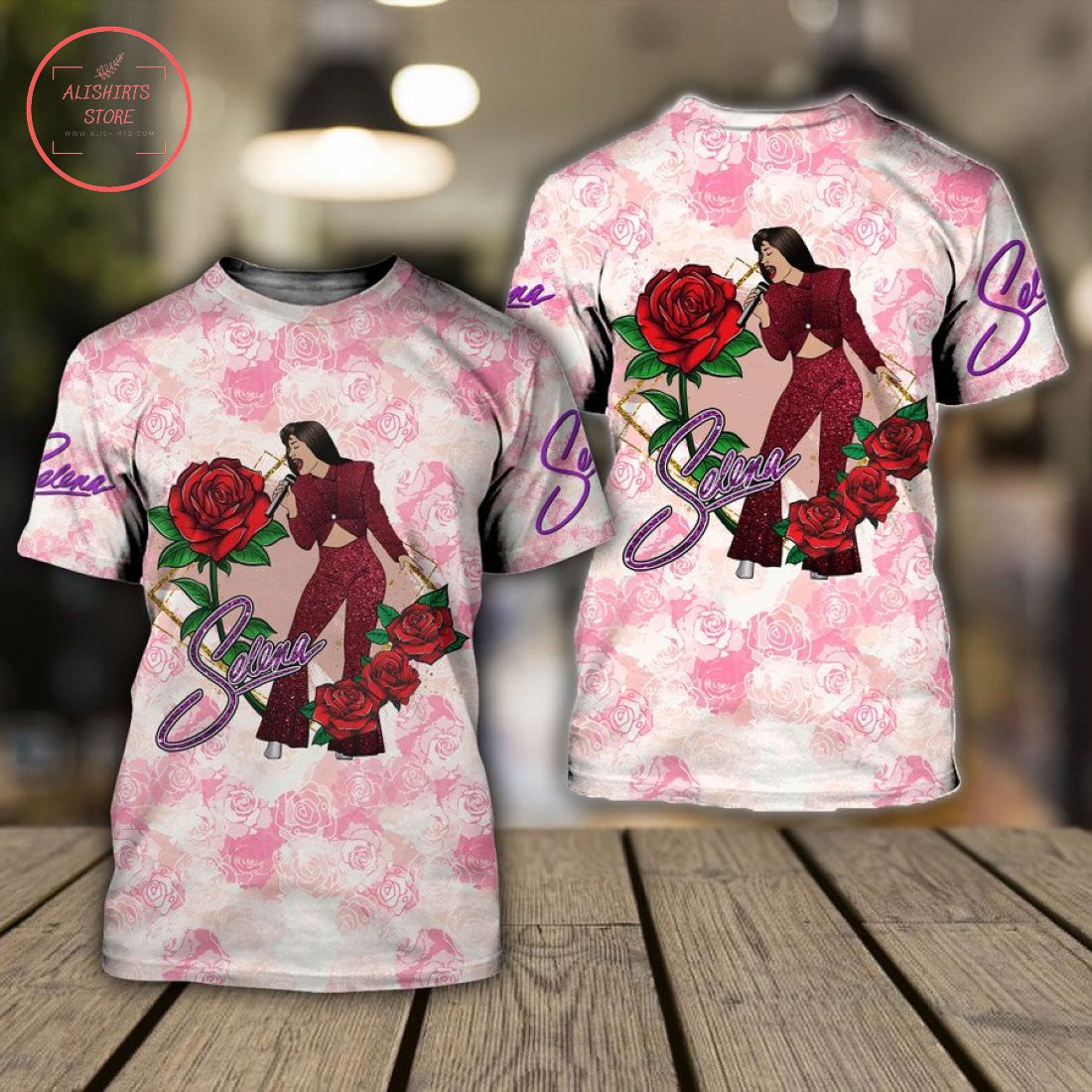 Selena Quintanilla and Rose All Over Printed Shirts