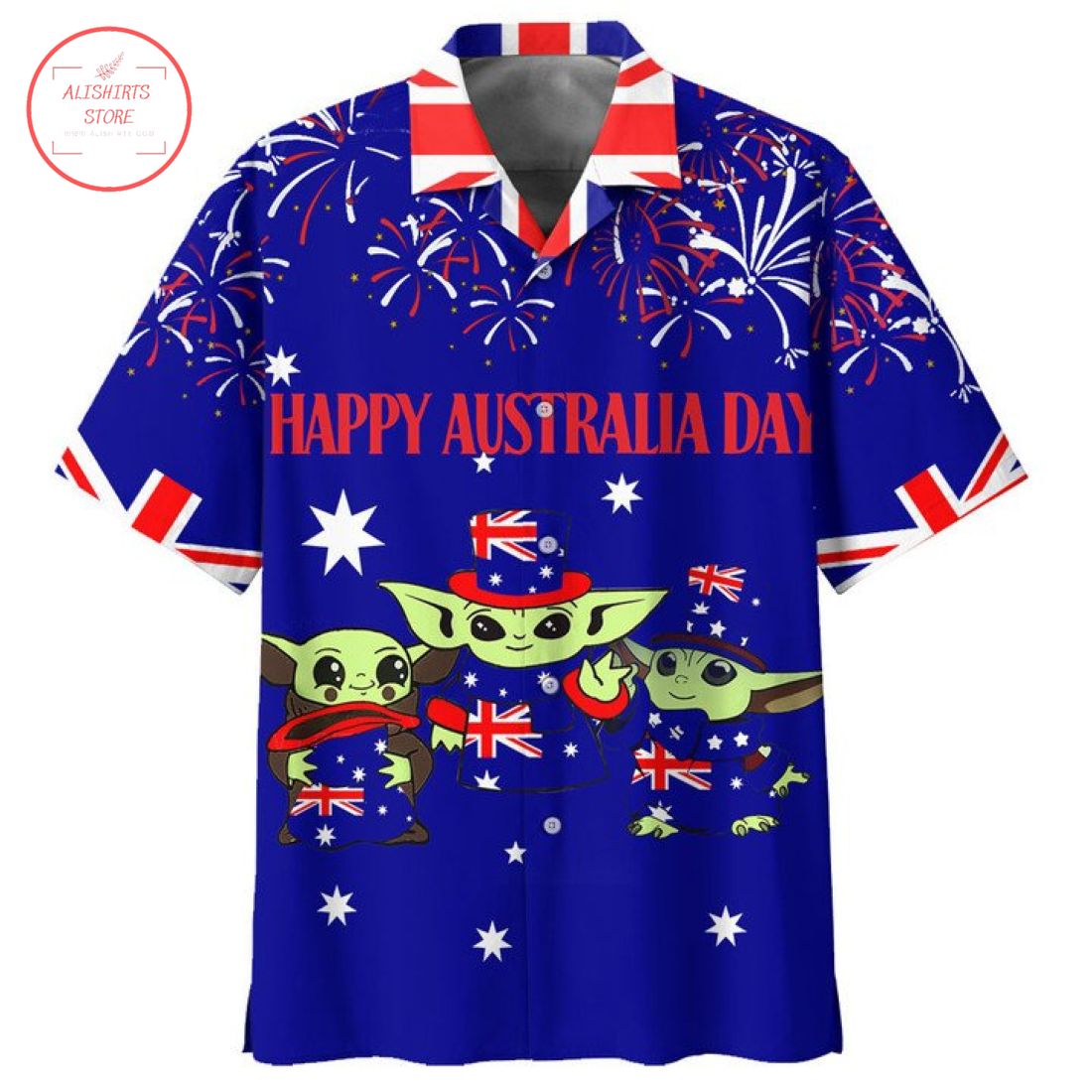 Star Wars Baby Yoda happy Australia day Hawaiian shirt