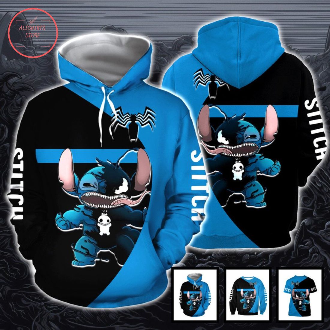 Venom Stitch Lilo and Stitch Hoodie Sweatshirt and T-Shirt