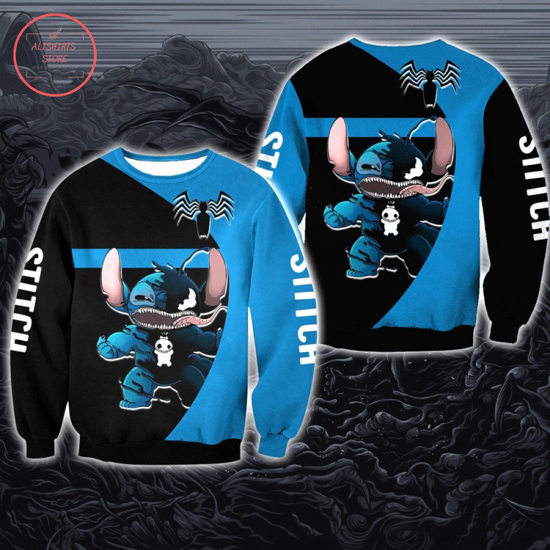 Venom Stitch Lilo and Stitch Hoodie Sweatshirt and T-Shirt