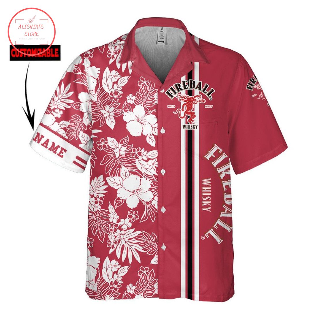 Fireball Whisky Customize Hawaiian Shirt