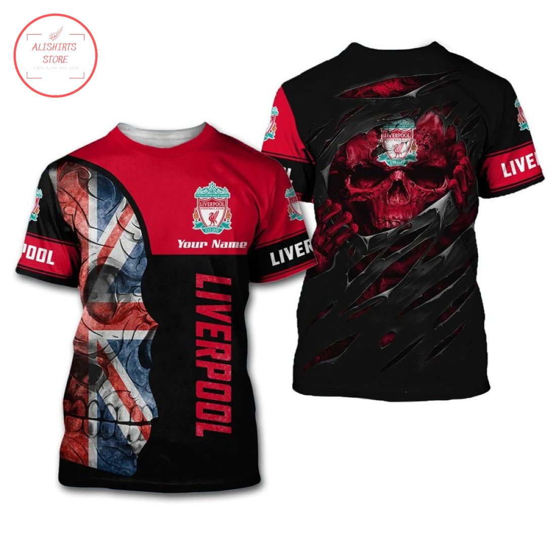 Liverpool FC Skull Personalized T-Shirt and Hoodie 3d