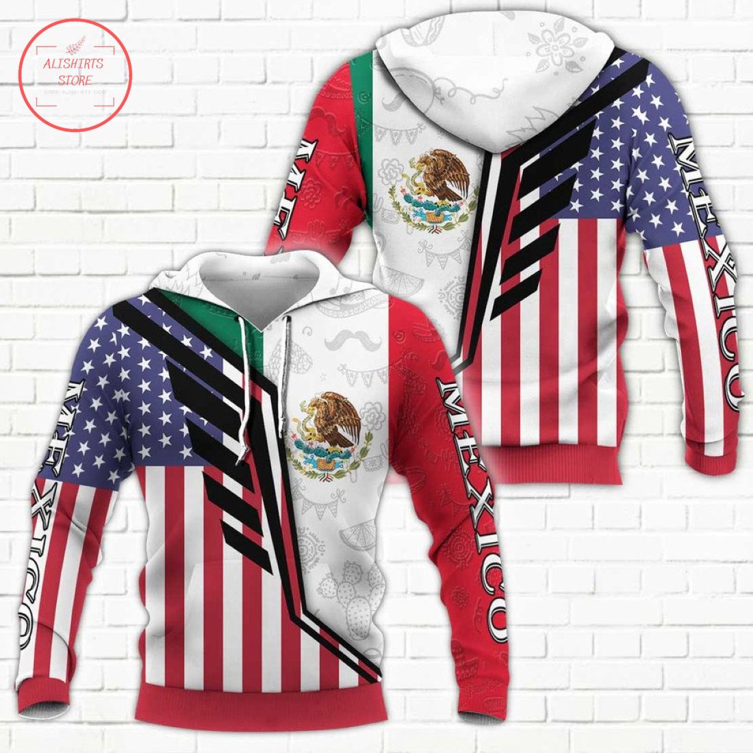 Mexico Flag Limited Edition Full Printing 3D Hoodie