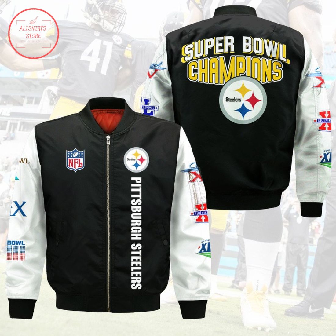 NFL Pittsburgh Steelers Super Bowl Champions Bomber Jacket