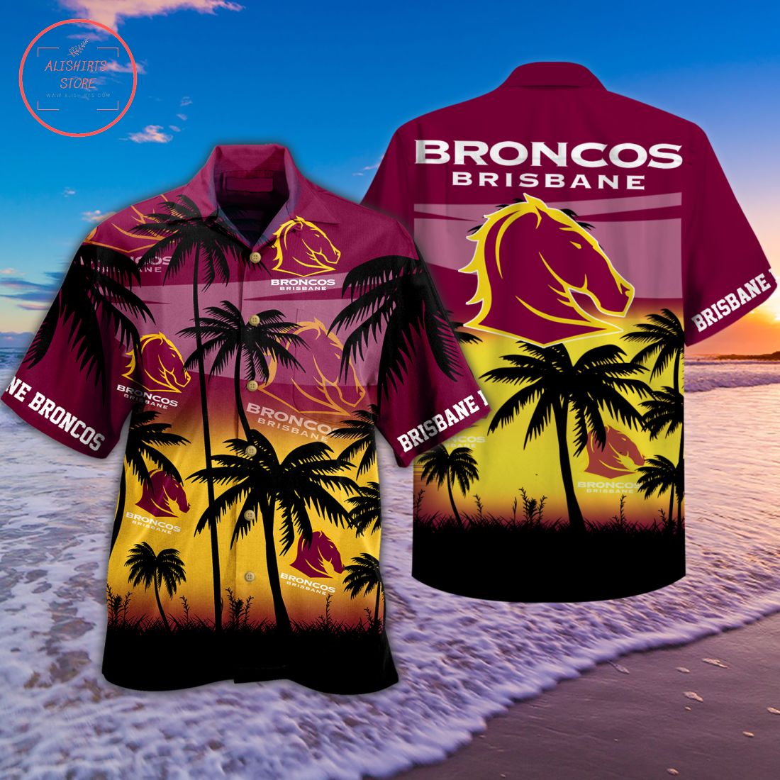 NRL Brisbane Broncos Hawaiian Shirt