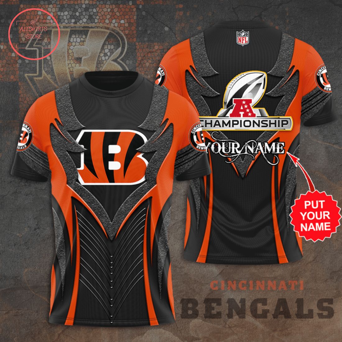 Personalized Cincinnati Bengals Nfl Championship 3d Shirts