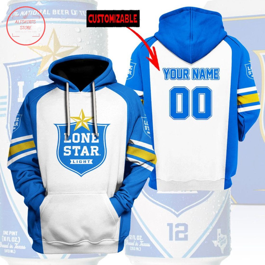 Personalized Lone Star Light Beer Full Printing 3D Hoodie