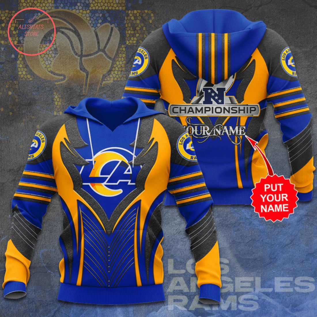 Personalized Los Angeles Rams Championship T-Shirt and Hoodie 3d