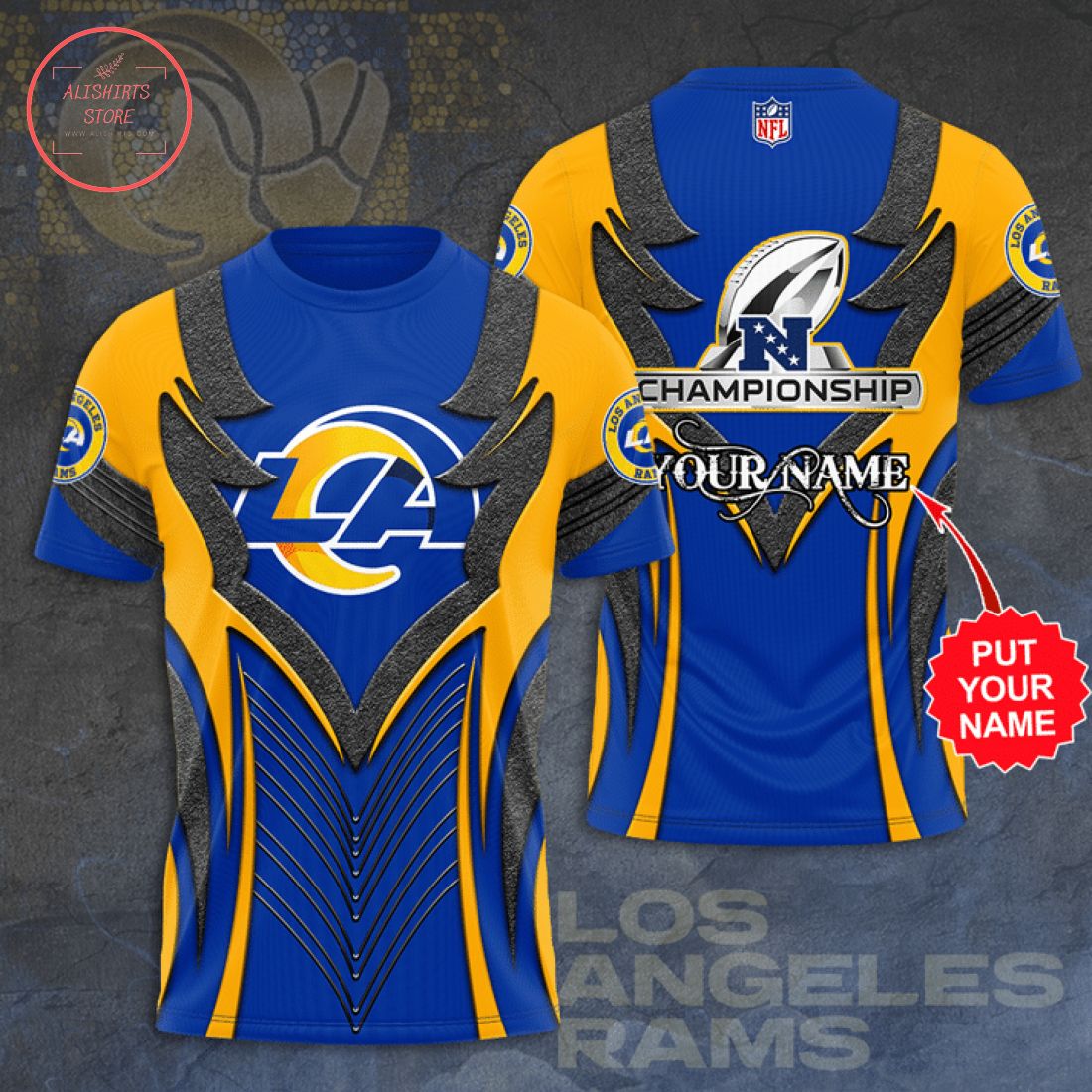 Personalized Los Angeles Rams Championship T-Shirt and Hoodie 3d