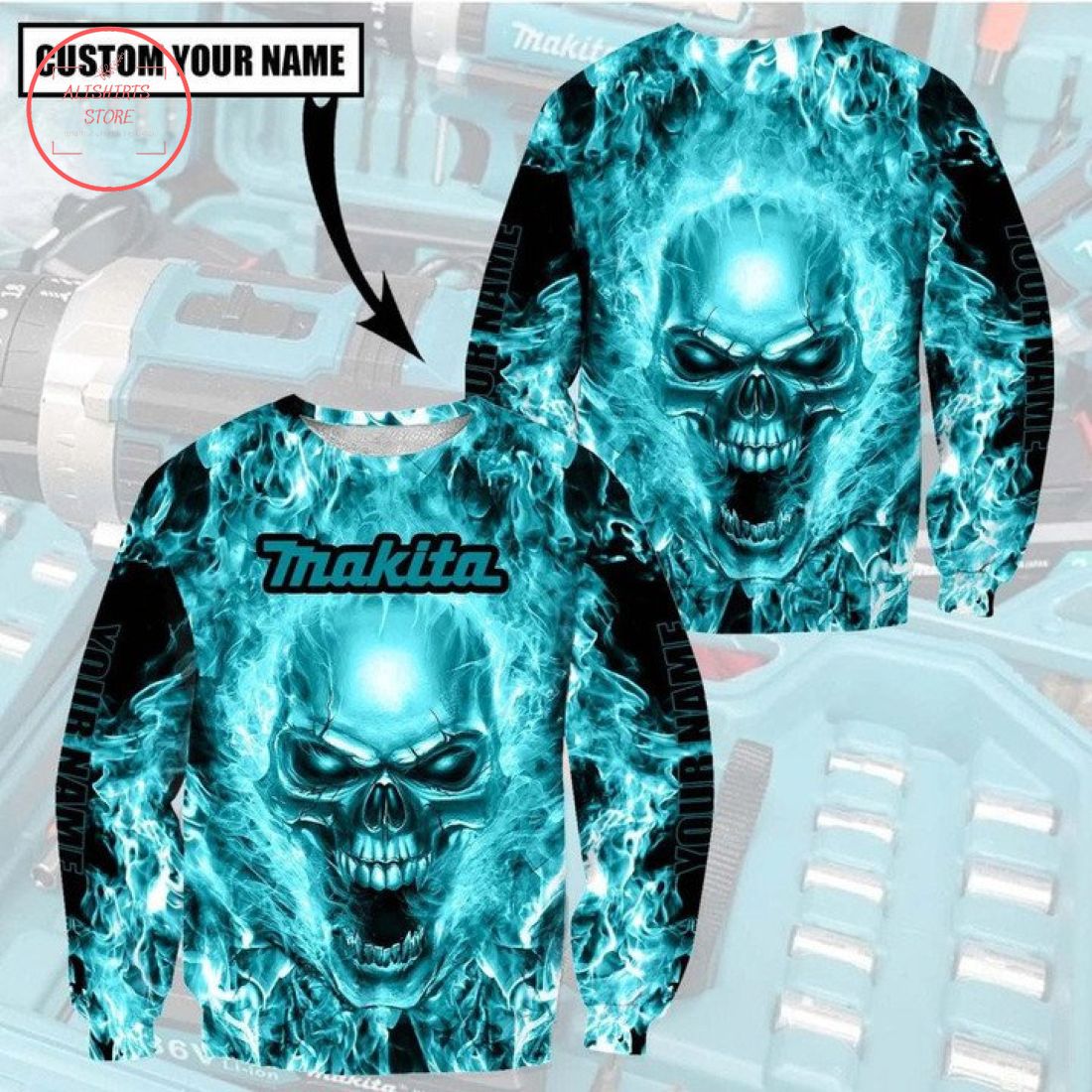 Personalized Makita Hand Tools Skull Shirt 3d