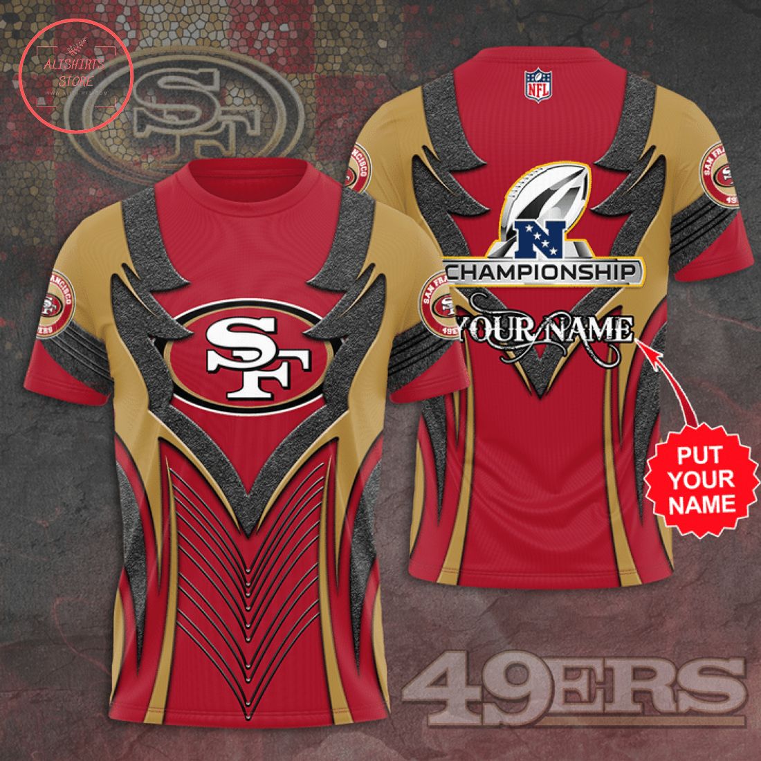 Personalized San Francisco 49ers NFL Championship T-Shirt and Hoodie 3d