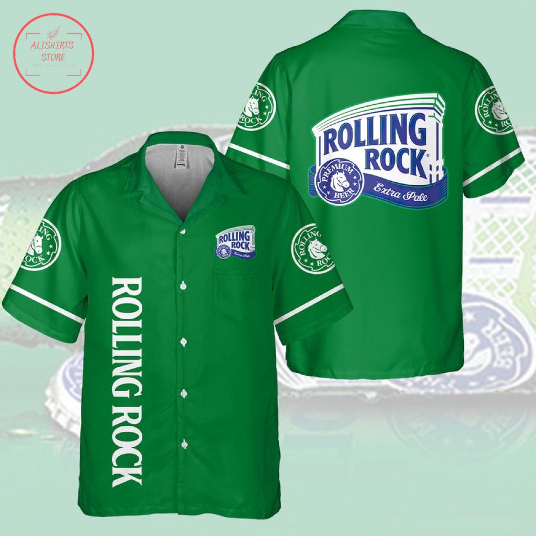 Rolling Rock Bourbon Hawaiian Shirt