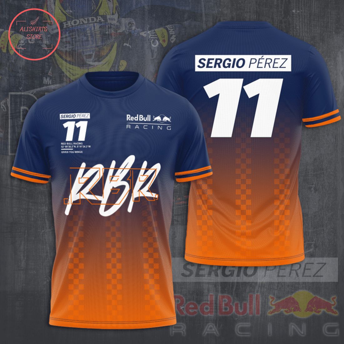 Sergio Perez 11 Red Bull Honda Full Printing 3d Shirt