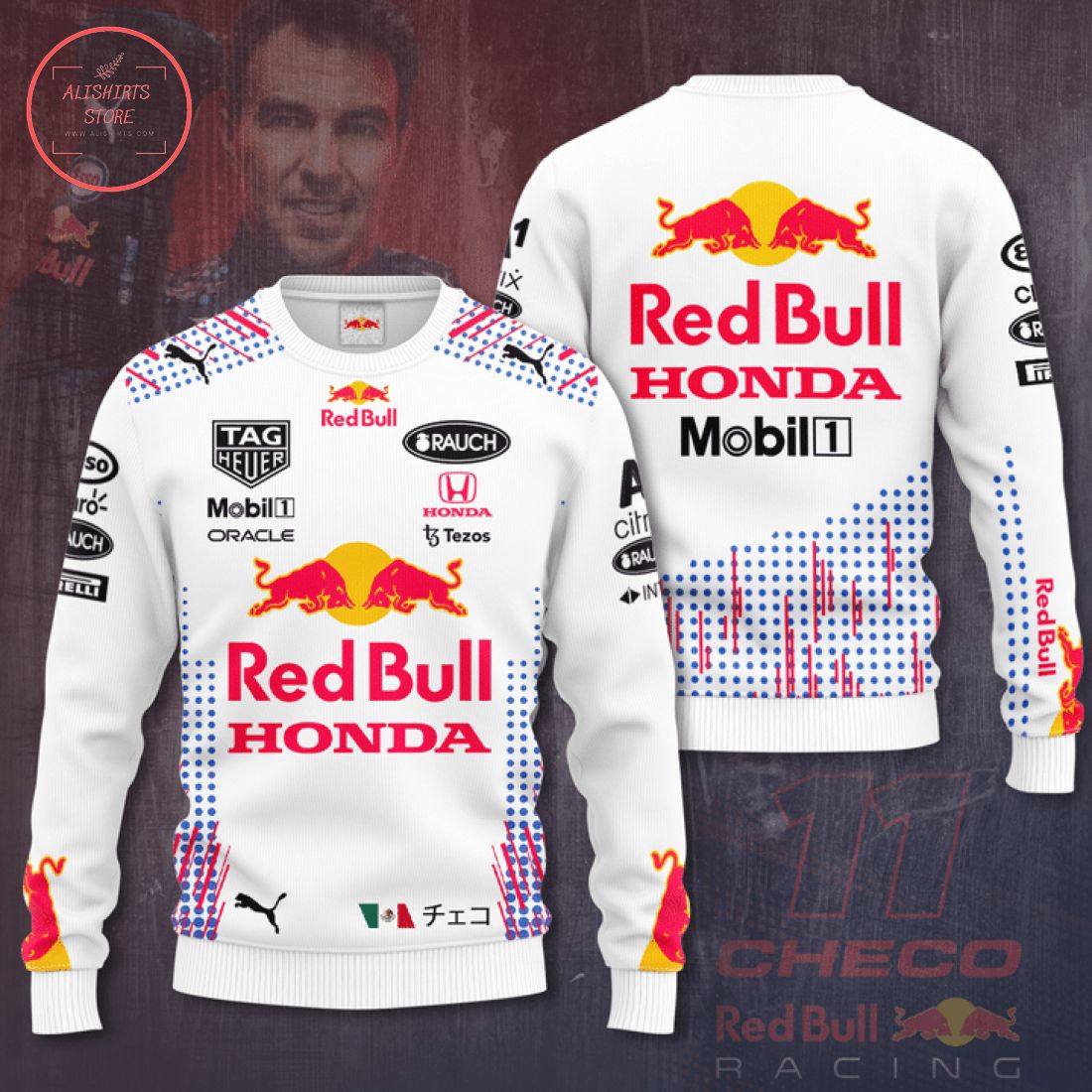 Sergio Perez Red Bull Racing Team full printing 3D shirt
