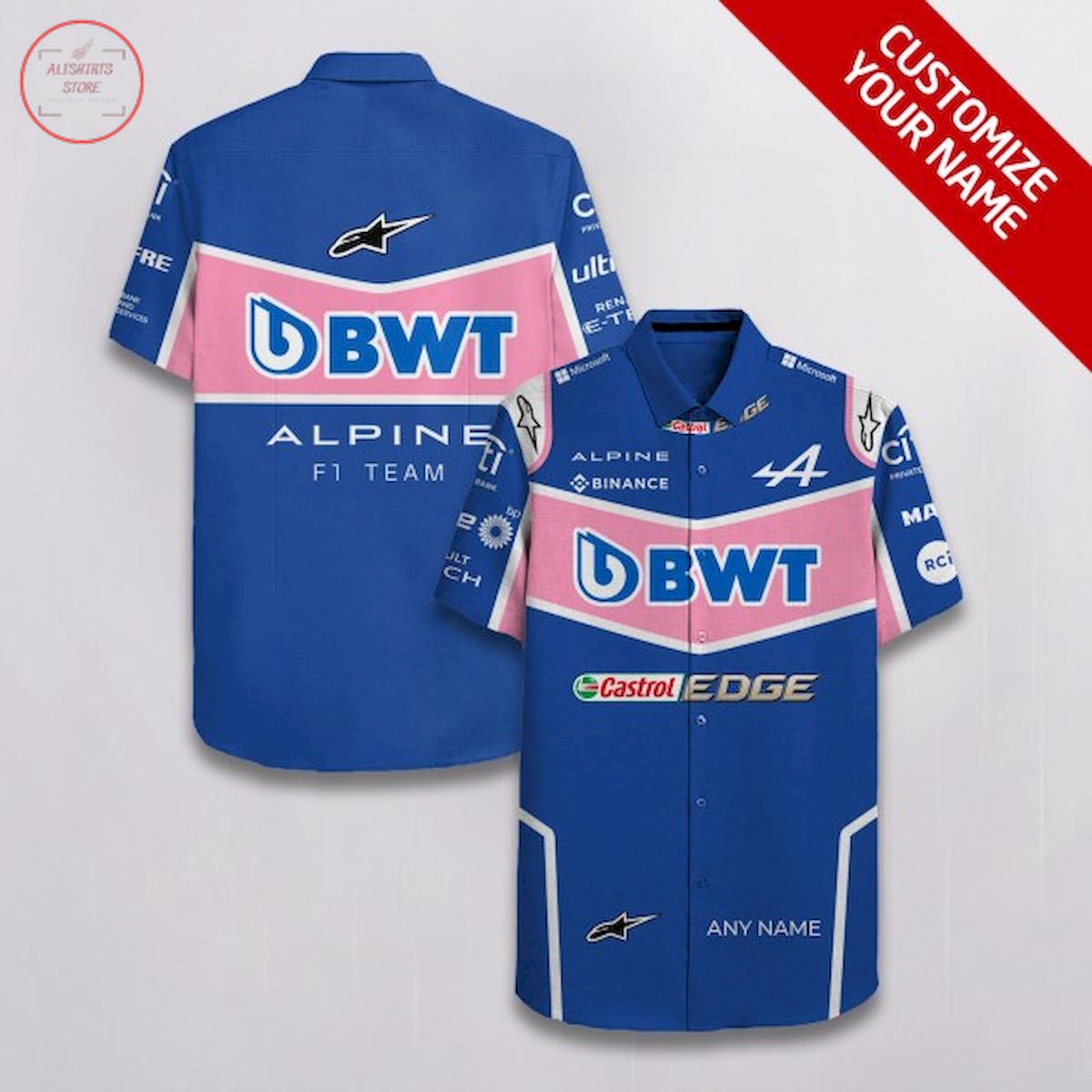 Alpine F1 Racing Team Customized Hawaiian Shirt