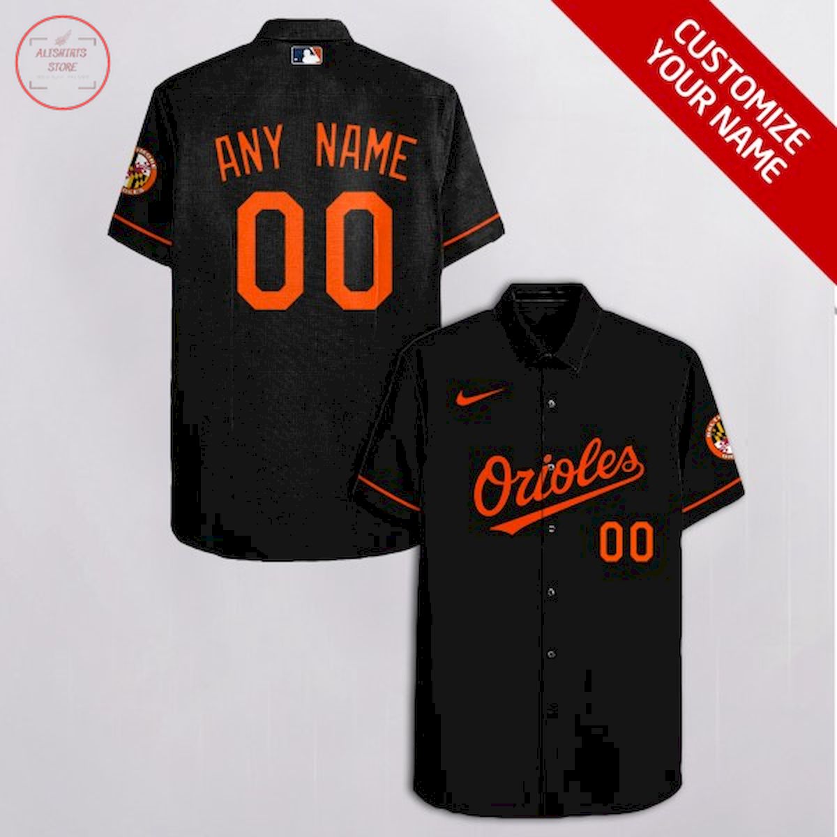 Baltimore Orioles Customized Black Hawaiian Shirt