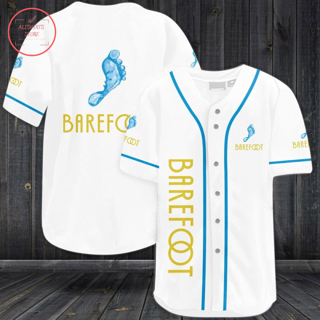 Barefoot Champagne Baseball Jersey