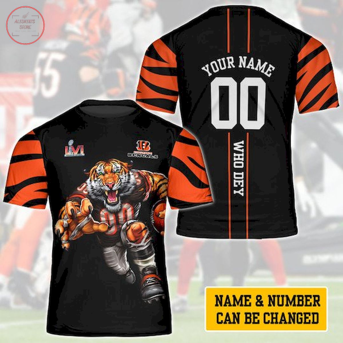 Bengals WhoDey All Over Print Unisex 3D Personalized Shirt