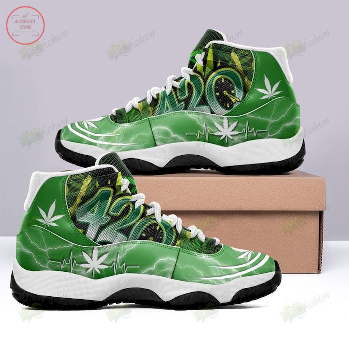 Cannabis 420 Air Jordan 11 Sneaker Shoes