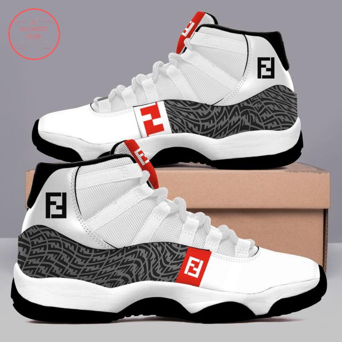 Fendi FF Luxury Brand Air Jordan 11 Sneaker Shoes