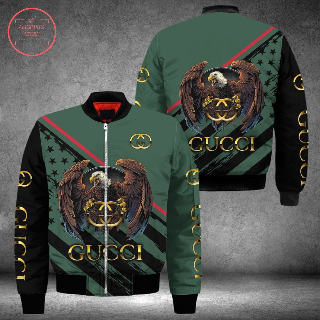 Gucci Logo Eagle Luxury Italian Bomber Jacket
