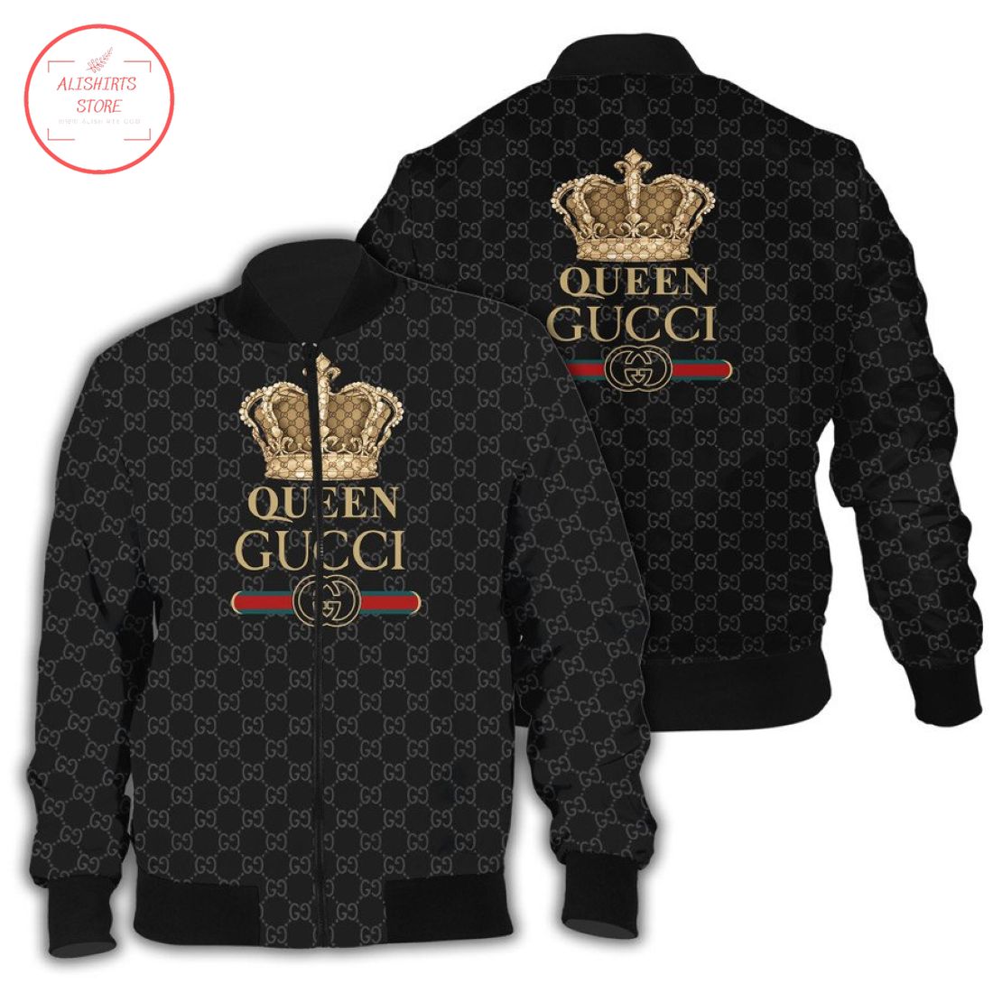 Gucci Queen Luxury Brand Pattern Bomber Jacket
