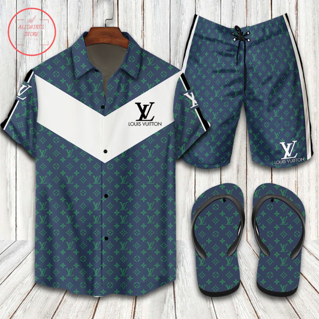Louis Vuitton 2022 Flip Flops and Combo Hawaii Shirt, Shorts