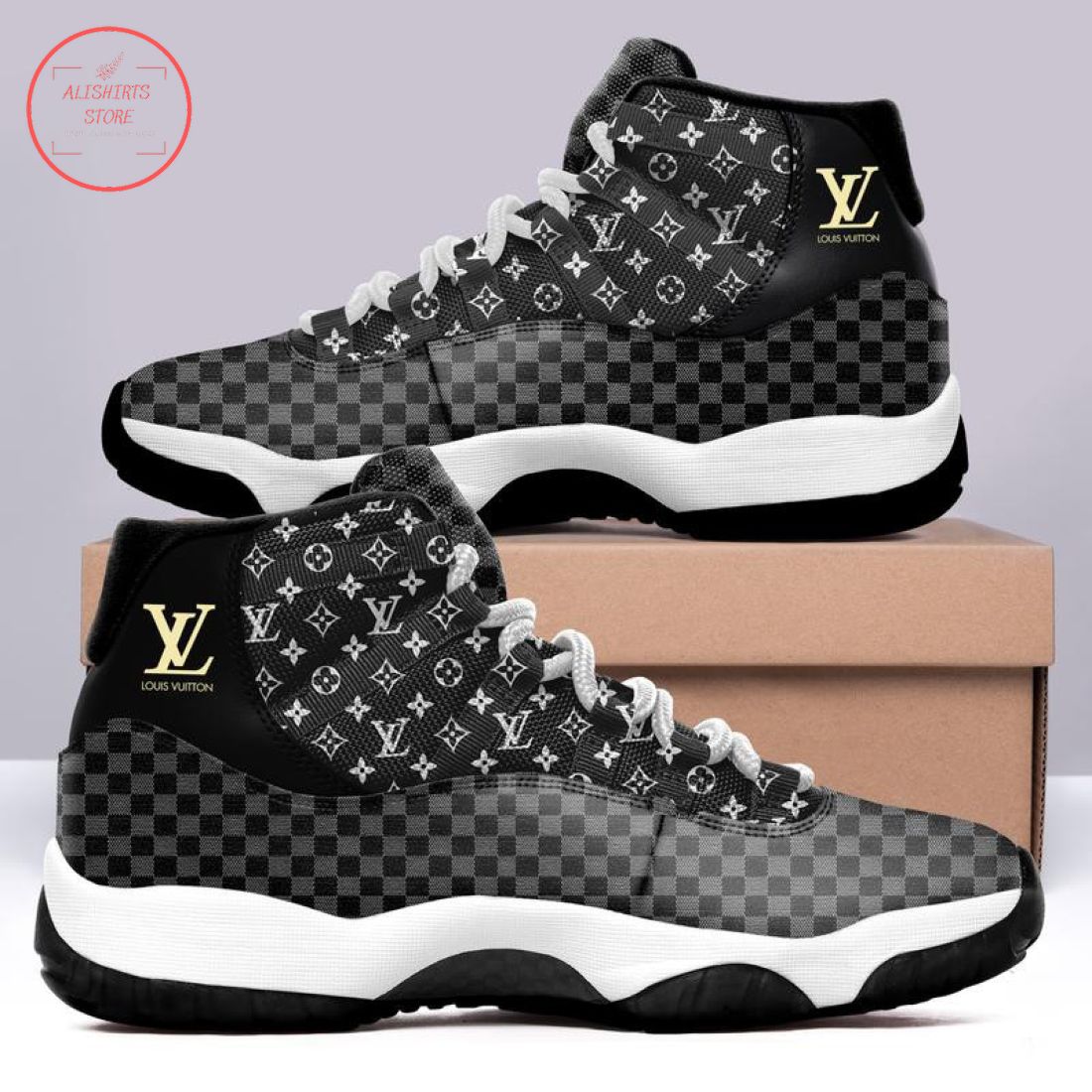 Louis Vuitton Black Air Jordan 11 Sneaker 2022 Shoes