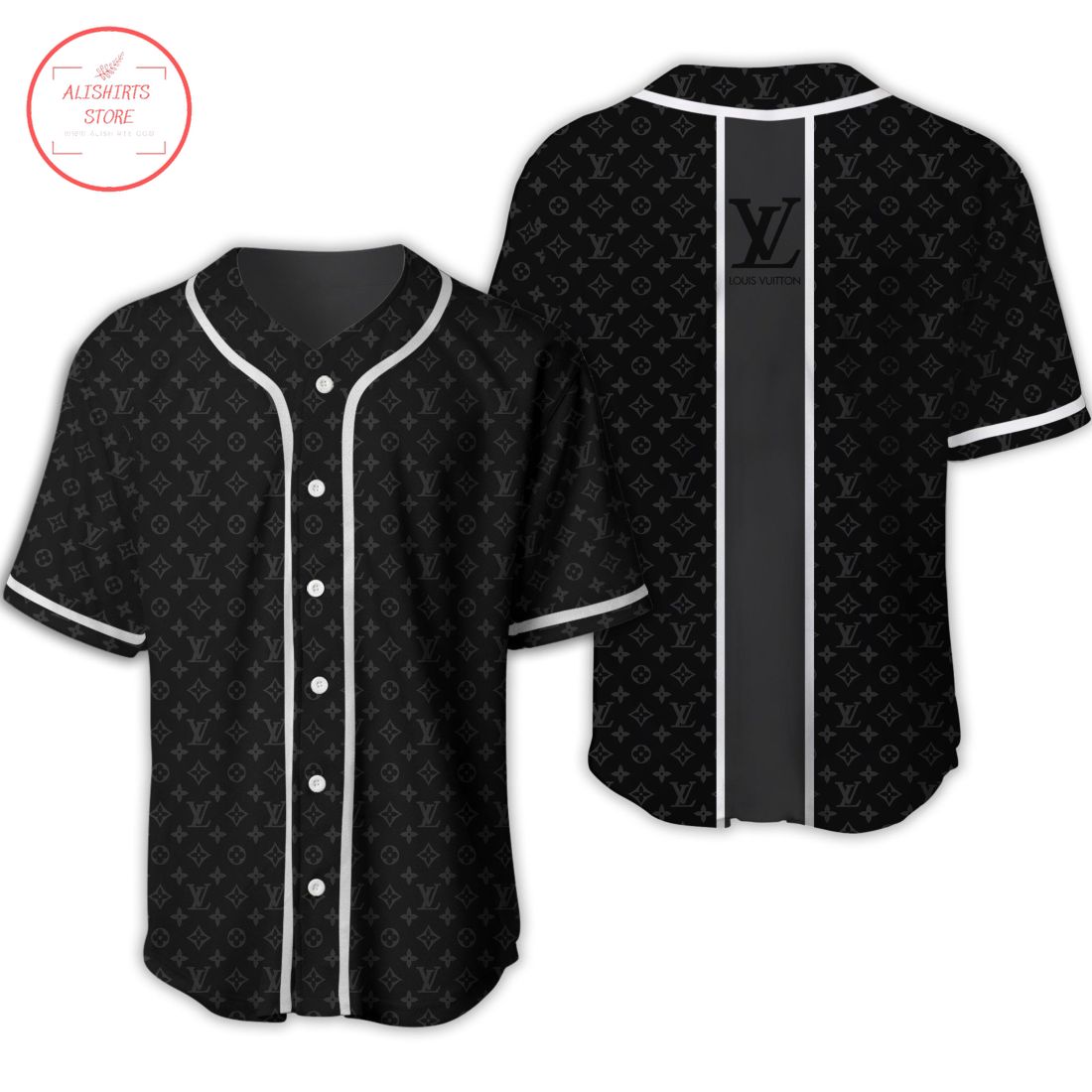 Louis Vuitton Paris All Black Baseball Jersey