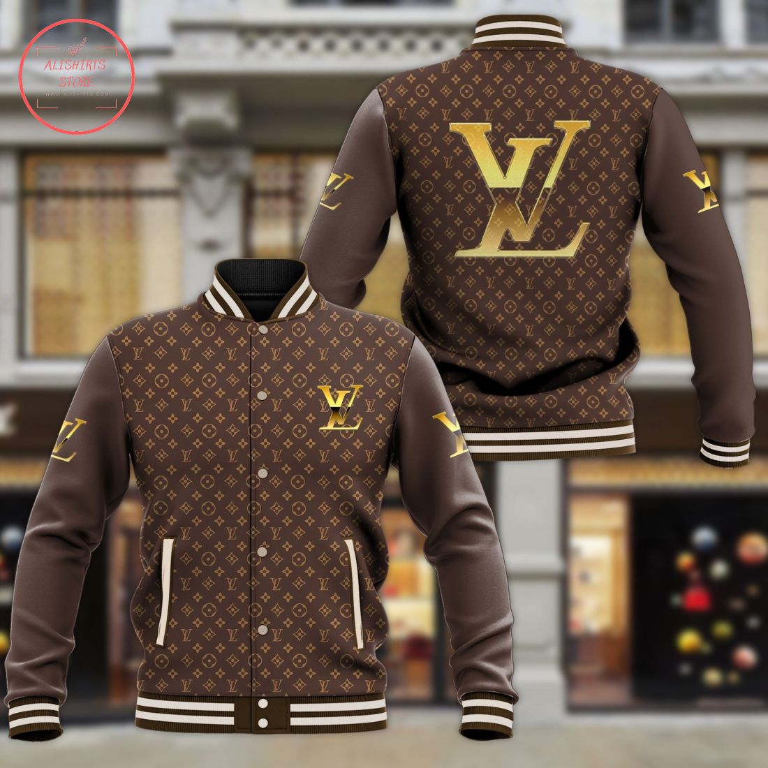 Louis Vuitton Paris Luxury Baseball Varsity Jacket