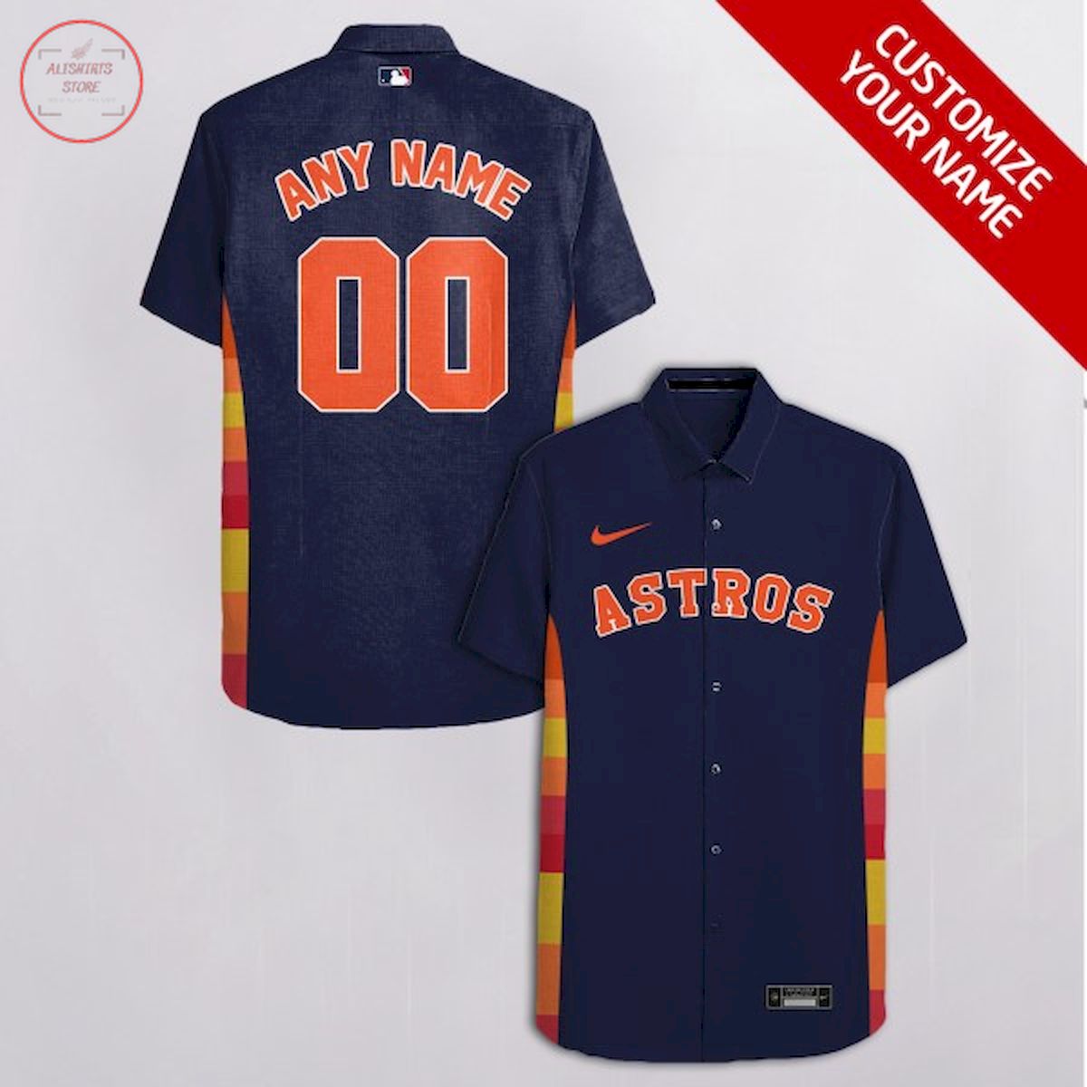 MLB Houston Astros Custom Name Hawaiian Shirt