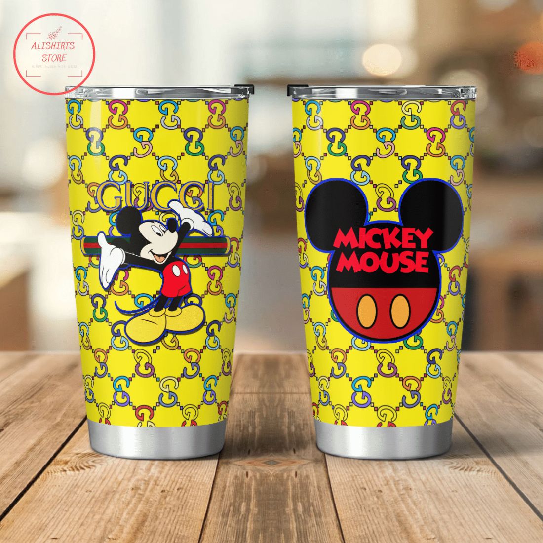 Mickey Mouse Gucci Logo Pattern 3D Tumbler