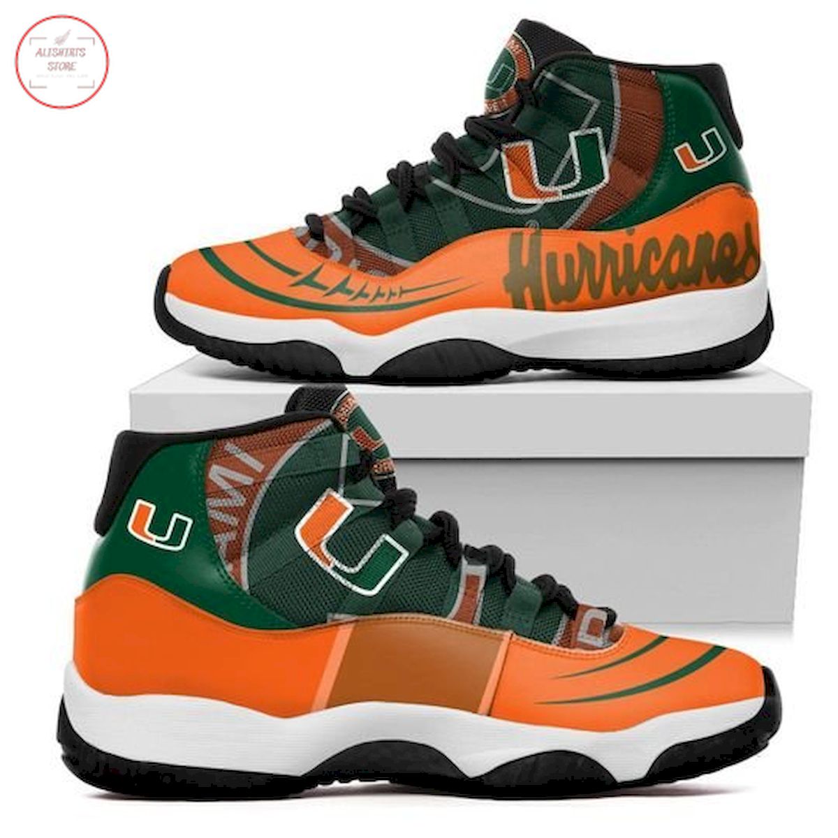 NCAA Miami Hurricanes New Air Jordan 11 Sneaker Shoes