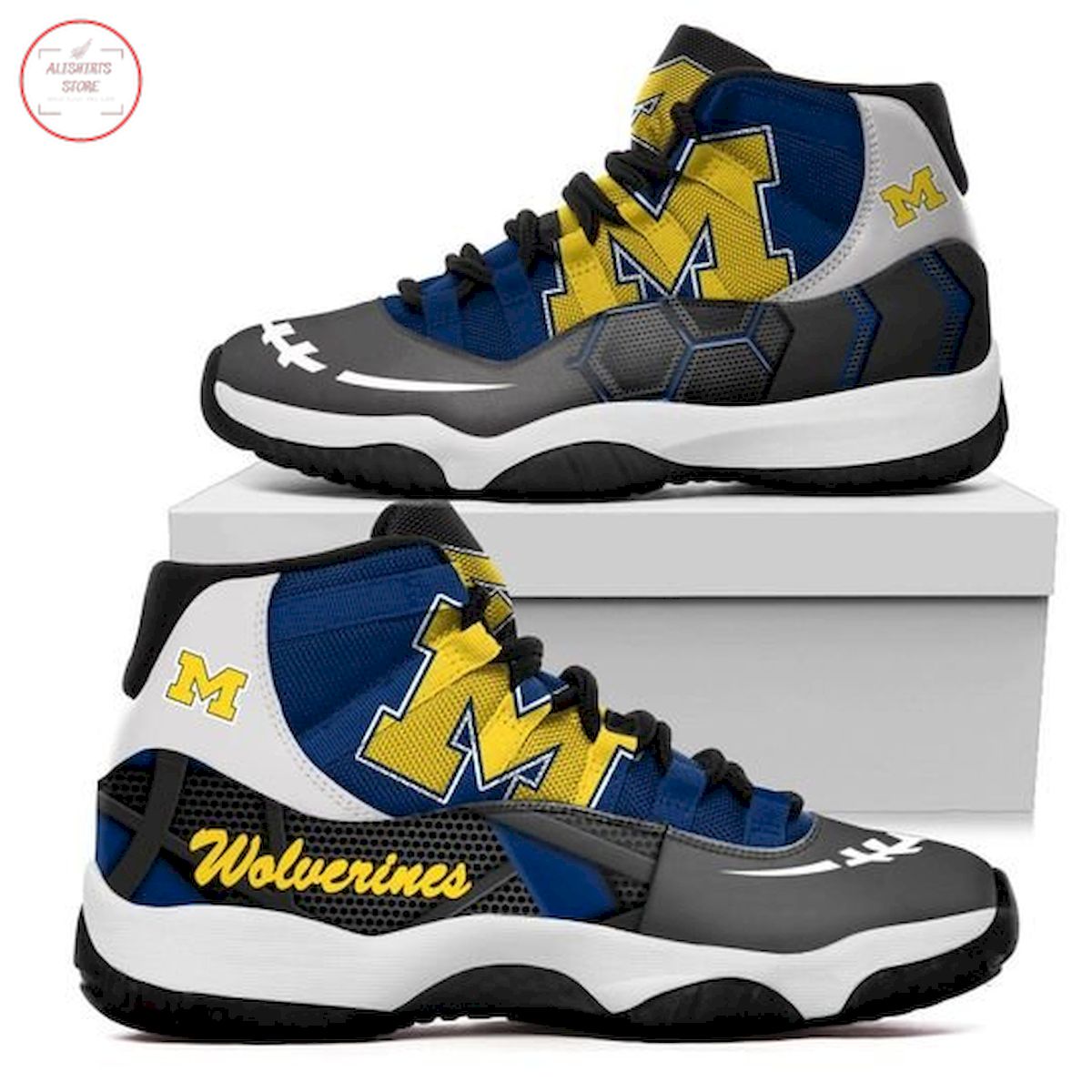 NCAA Michigan Wolverines New Air Jordan 11 Sneaker Shoes