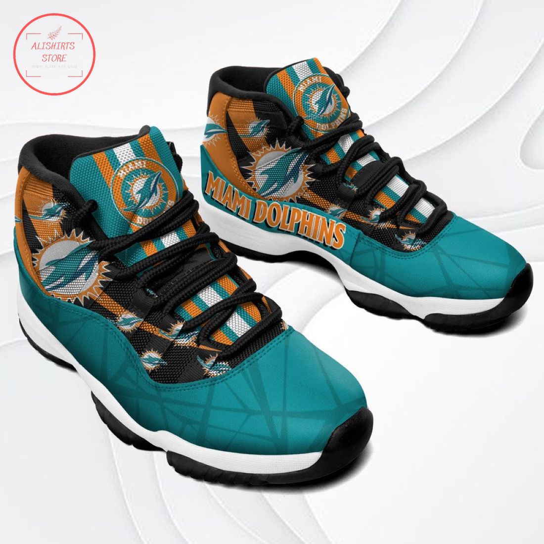 NFL Miami Dolphins New Air Jordan 11 Sneakers Shoes