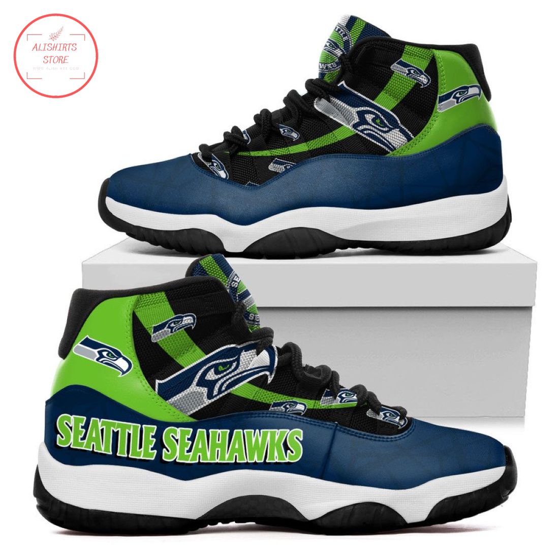 NFL Seattle Seahawks New Air Jordan 11 Sneakers Shoes