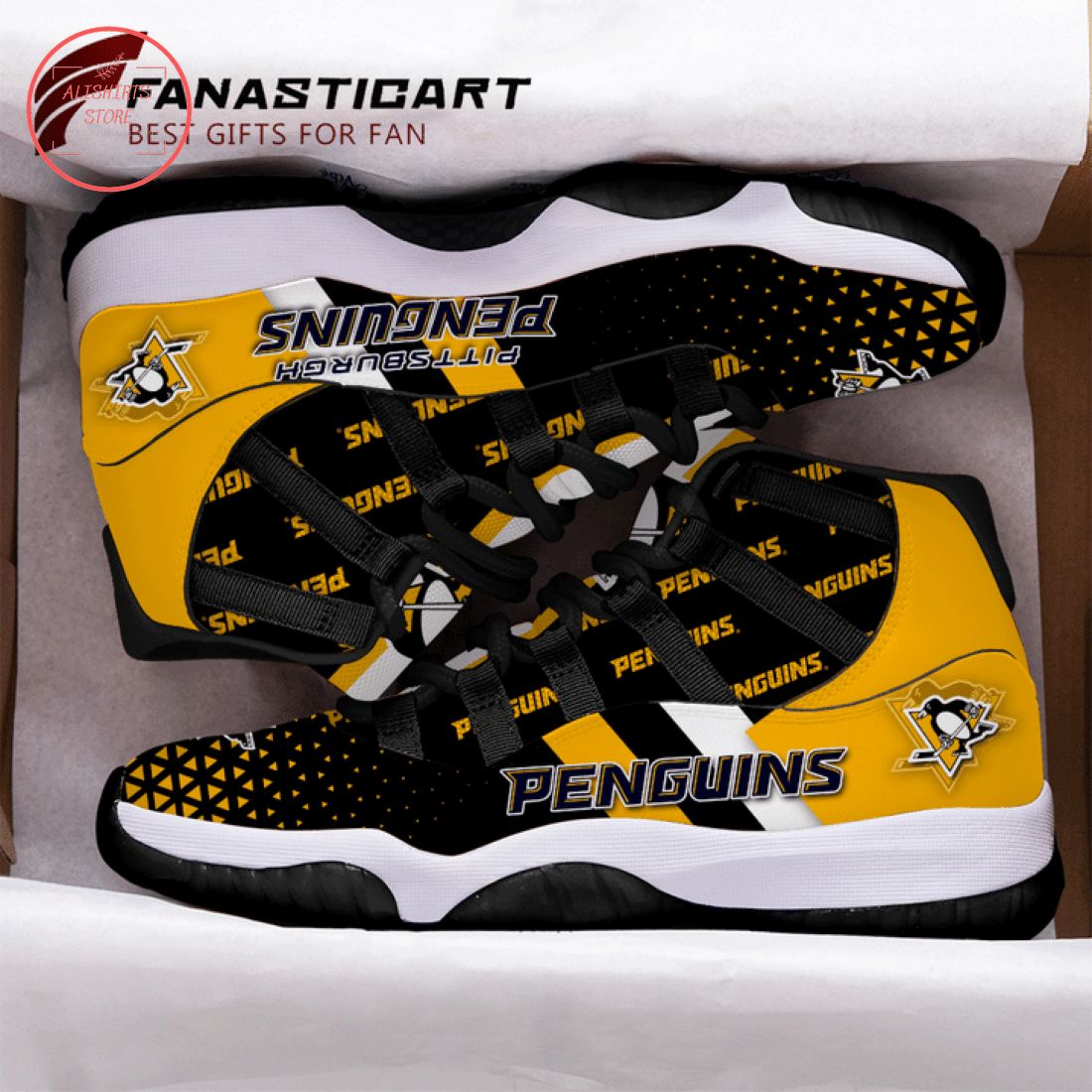 NHL Pittsburgh Penguins Air Jordan 11 Sneaker Shoes
