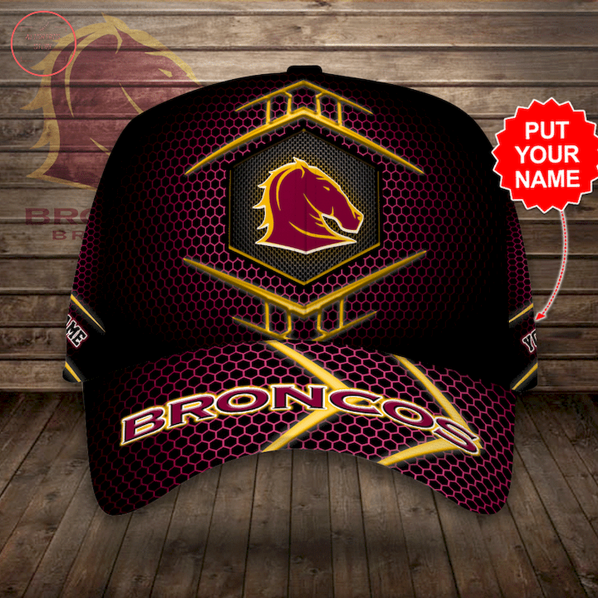 NRL Brisbane Broncos Personalized Hat Cap3