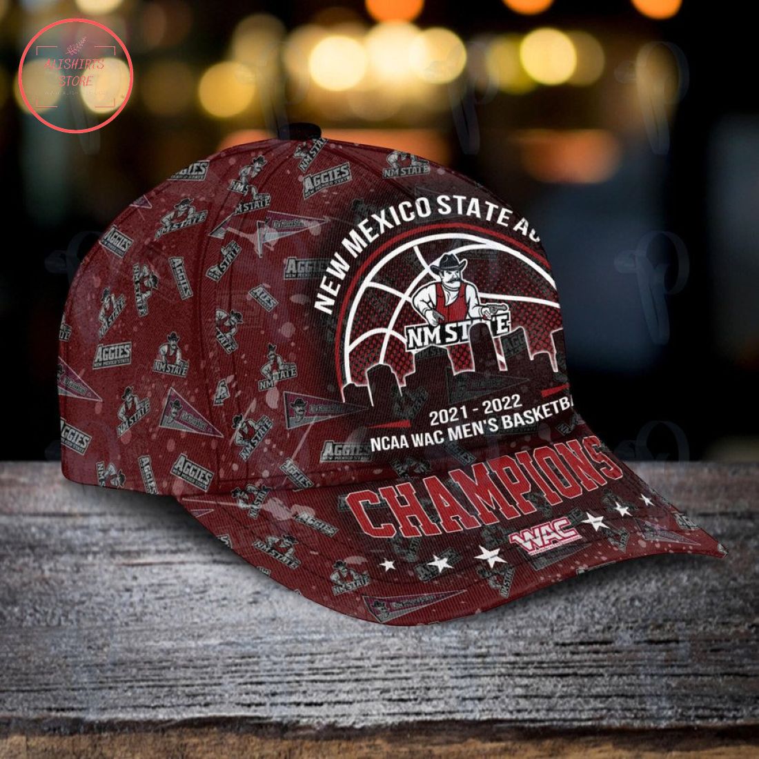 New Mexico State Aggies 2022 Ncaa Wac Men's Basketball Champions Classic Cap