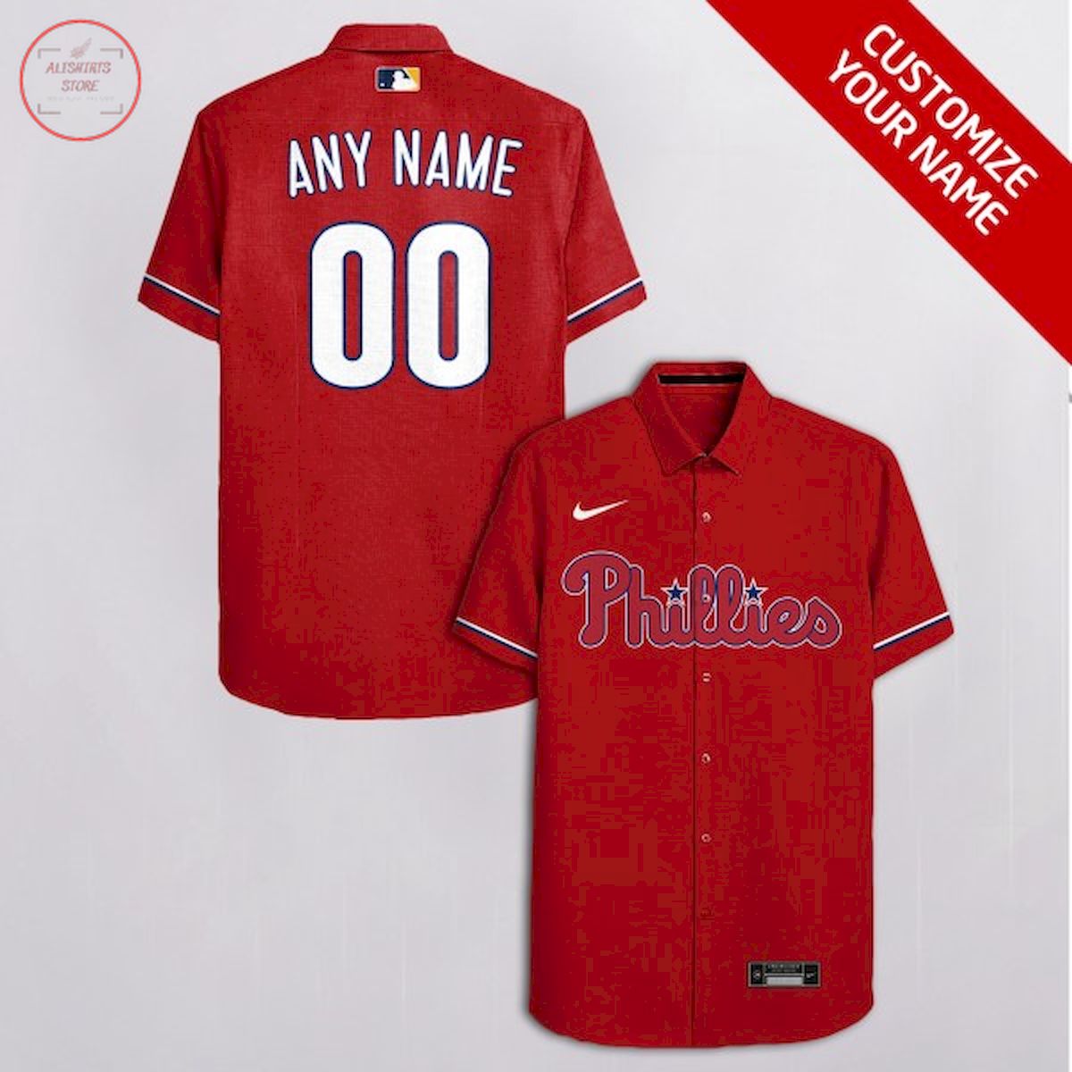 Philadelphia Phillies Customized Red Hawaiian Shirt