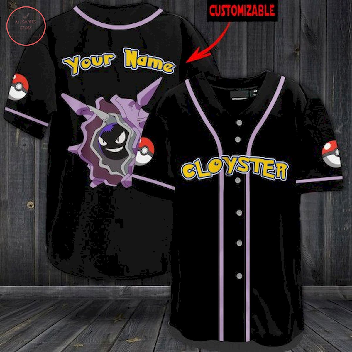 Pokemon Cloyster Personalized Baseball Jersey