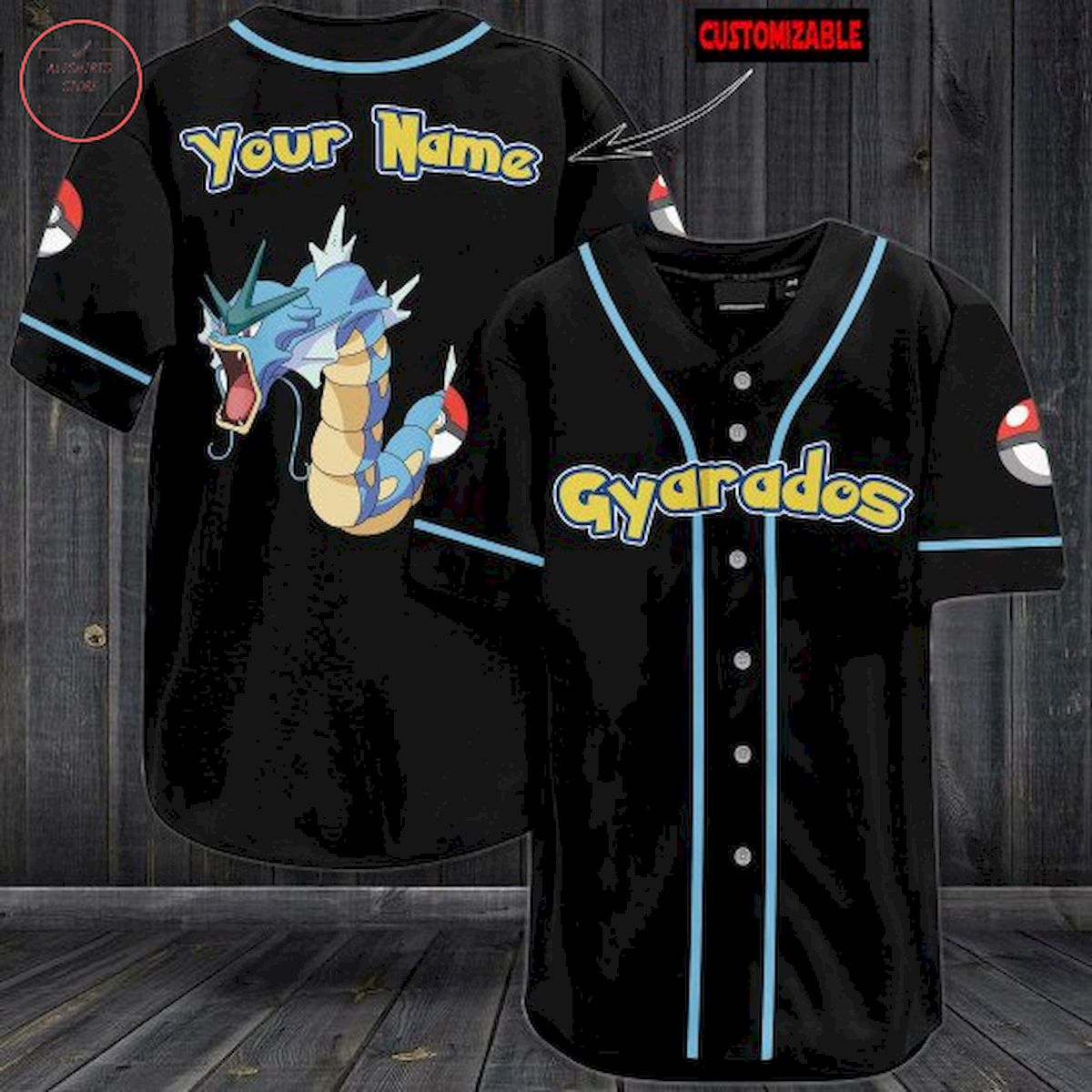 Pokemon Gyarados Personalized Baseball Jersey