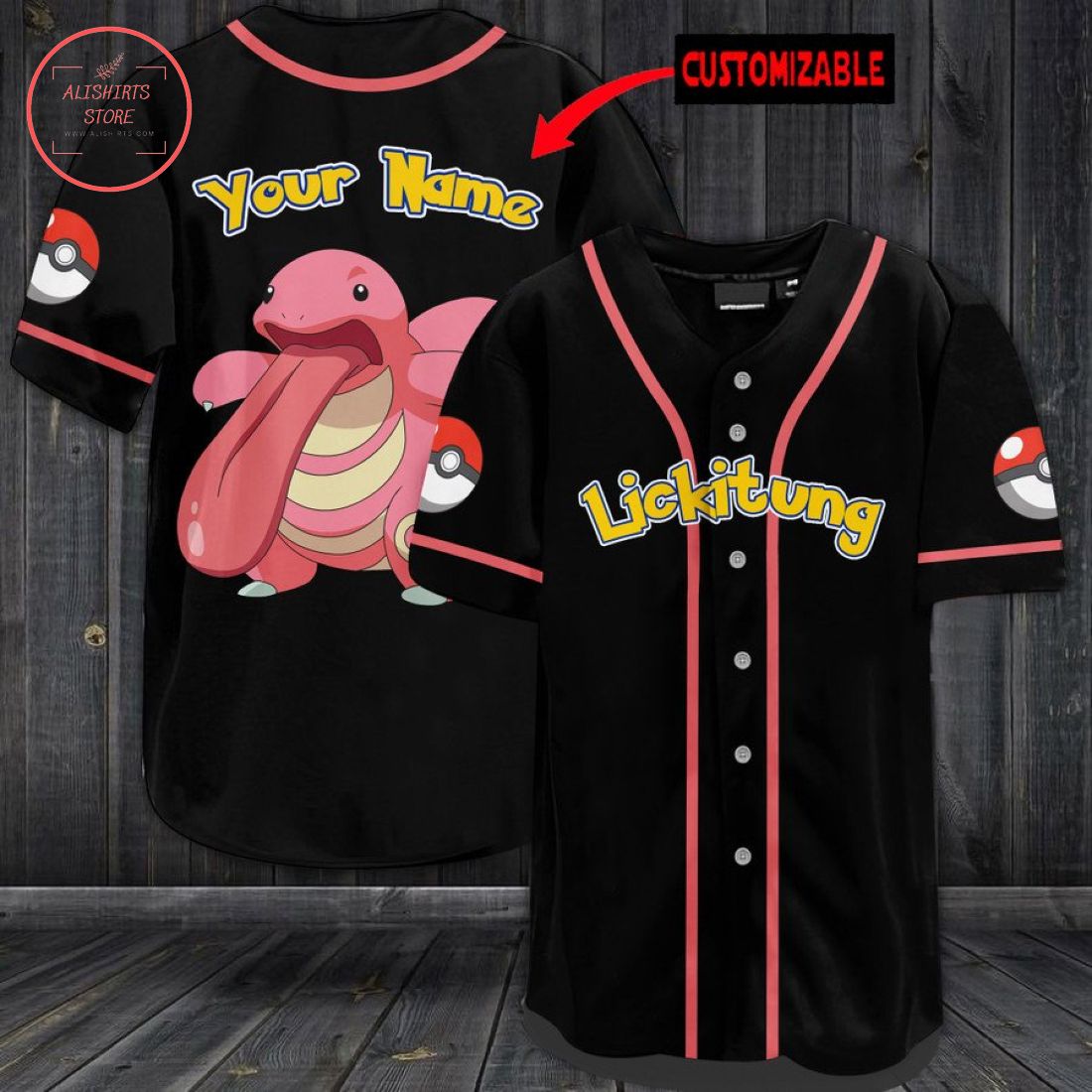 Pokemon Lickitung Personalized Baseball Jersey