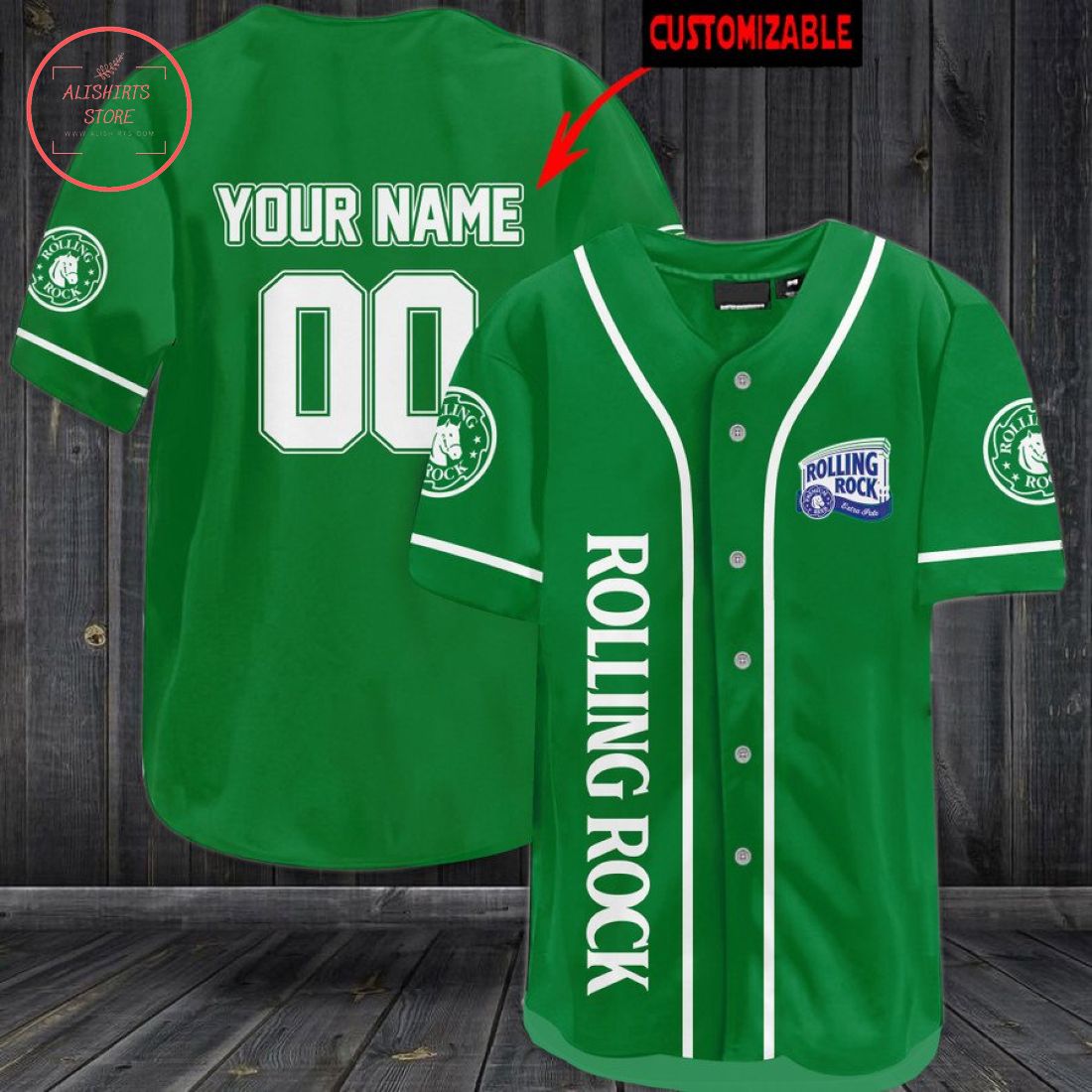 Rolling Rock Personalized Baseball Jersey