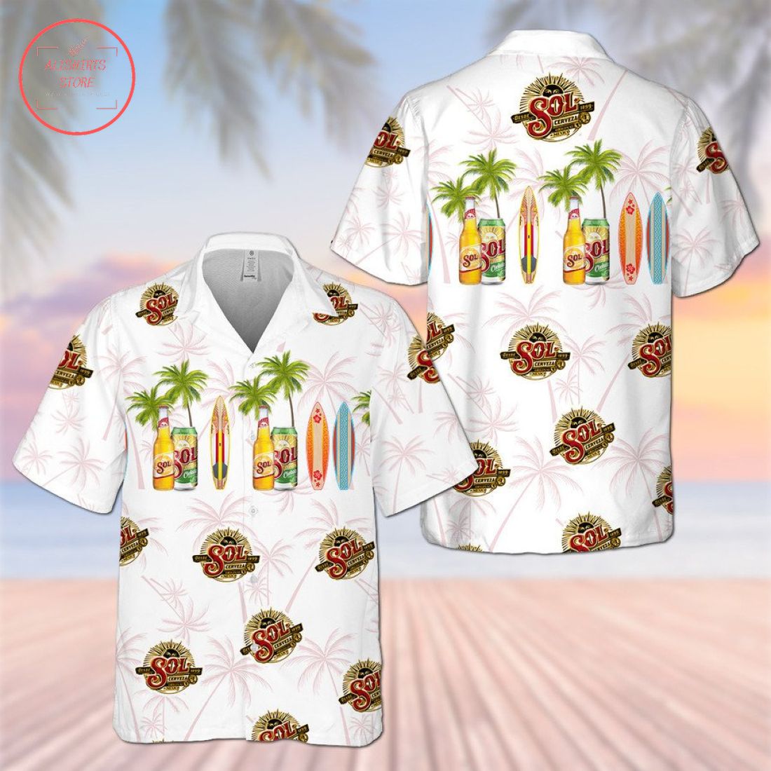 Sol Cerveza Surfing Hawaiian Shirt