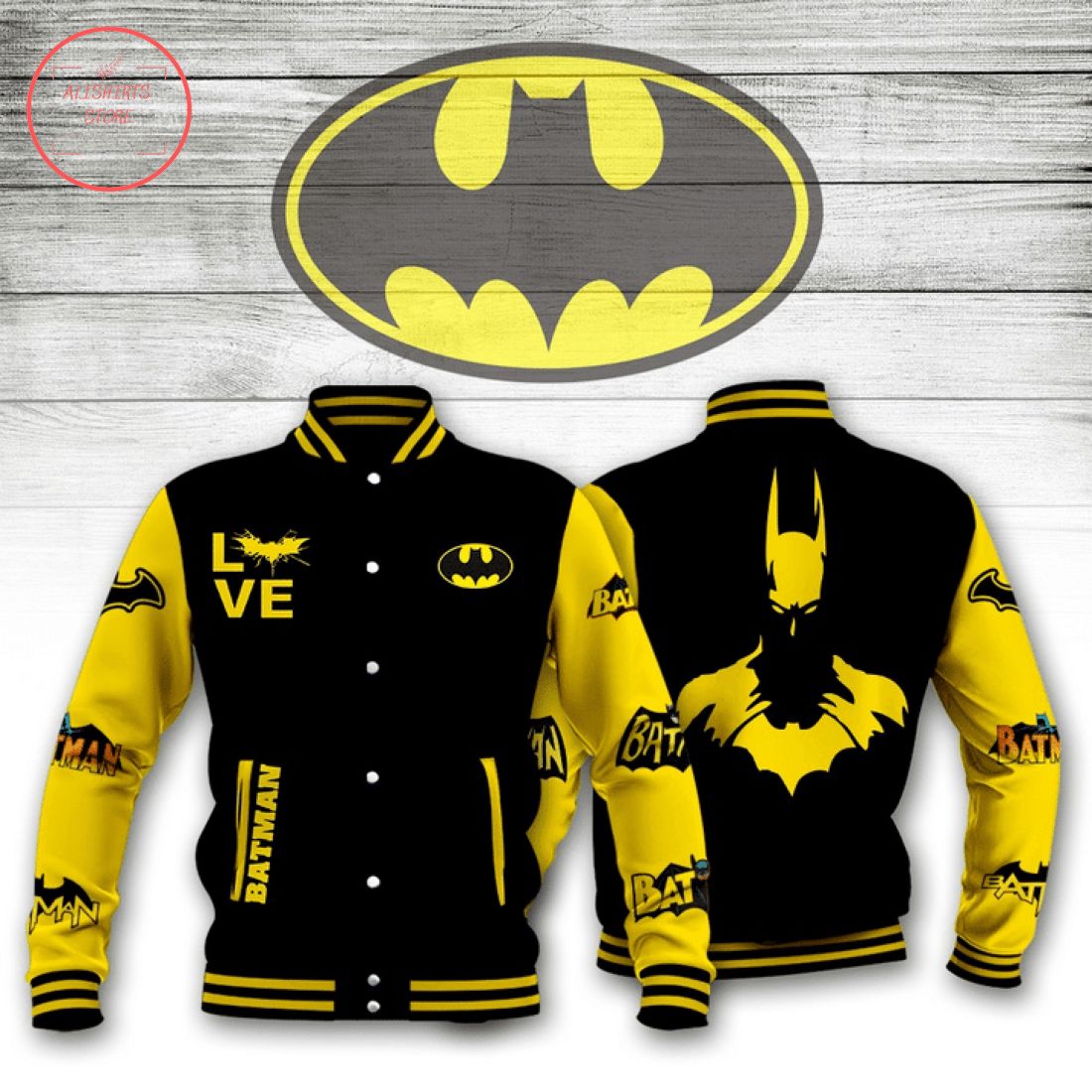 The Batman Love Dark Night Baseball Varsity Jacket