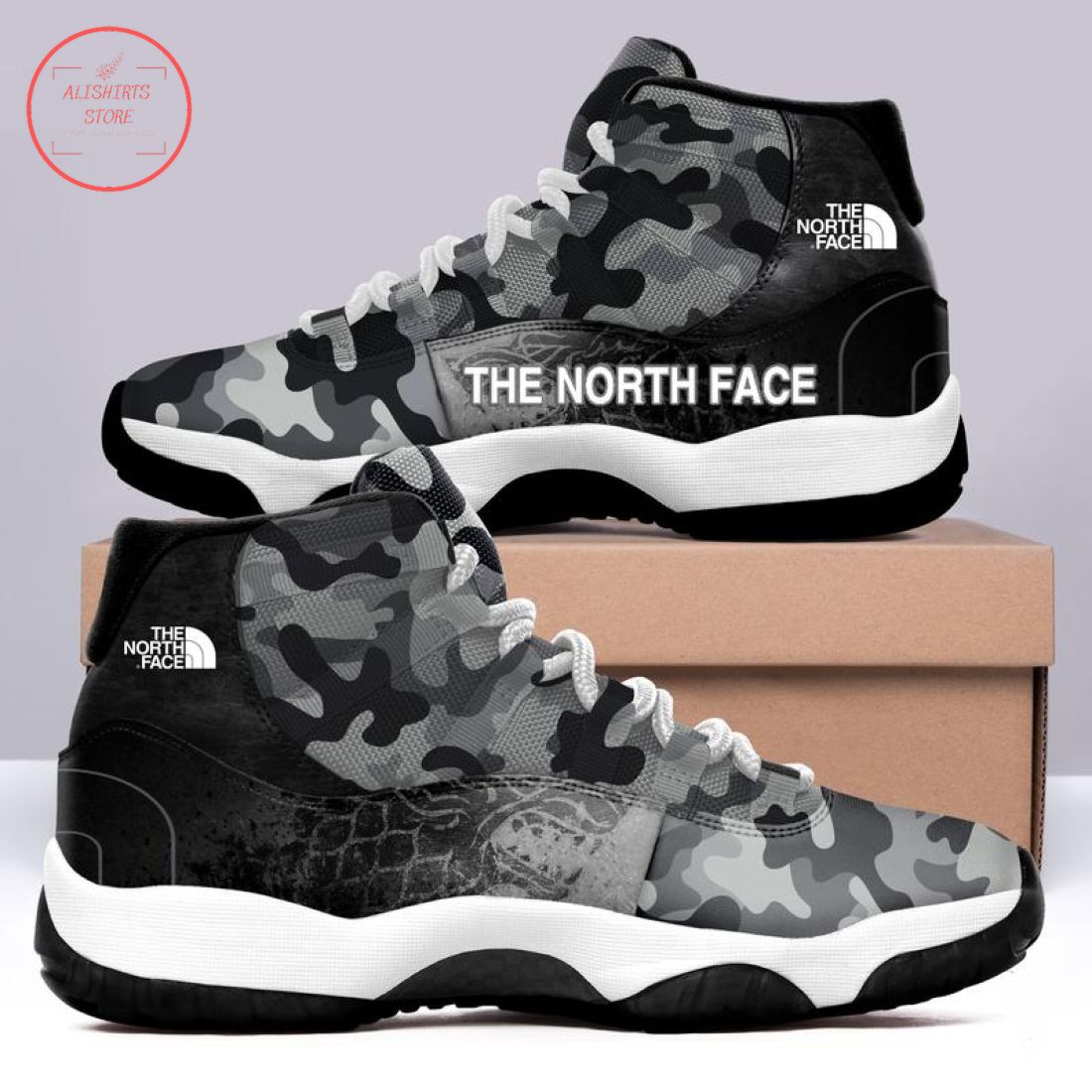 The North Face Air Jordan 11 Black Sneaker Shoes