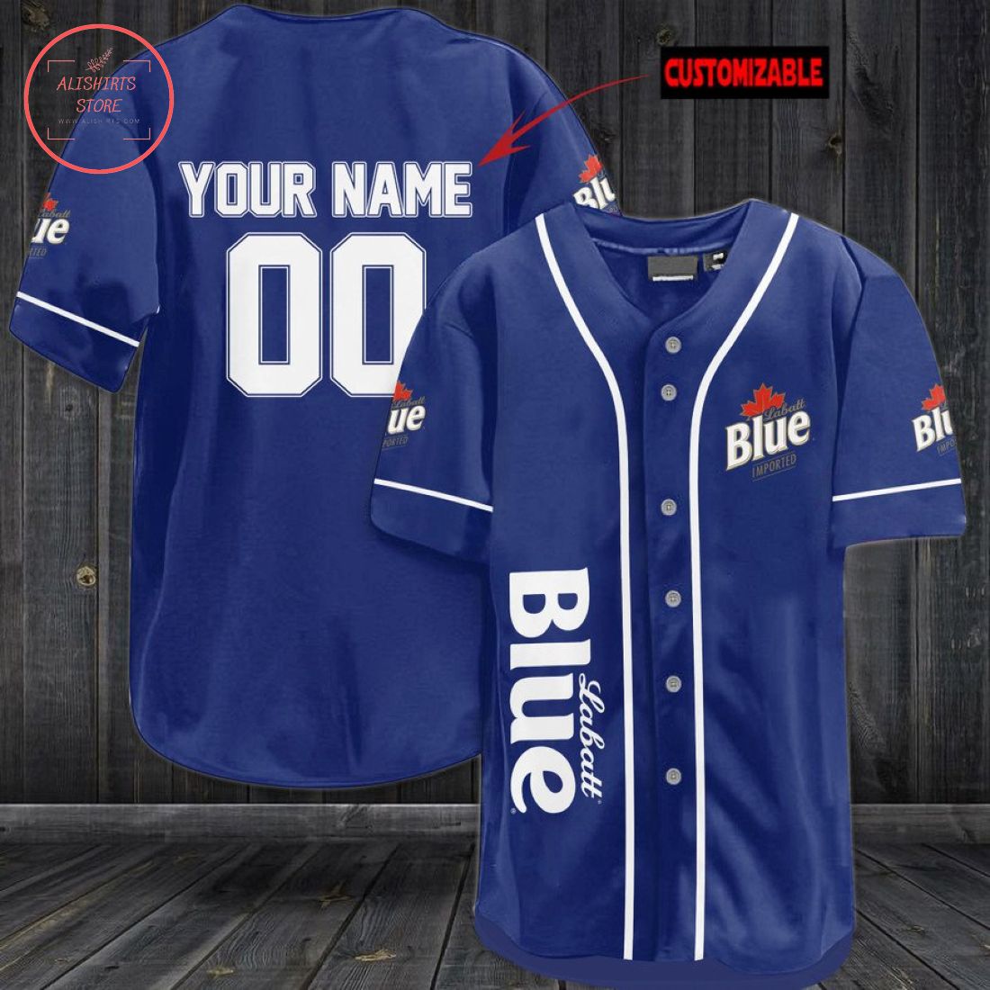 Labatt Blue Imported Personalized Baseball Jersey