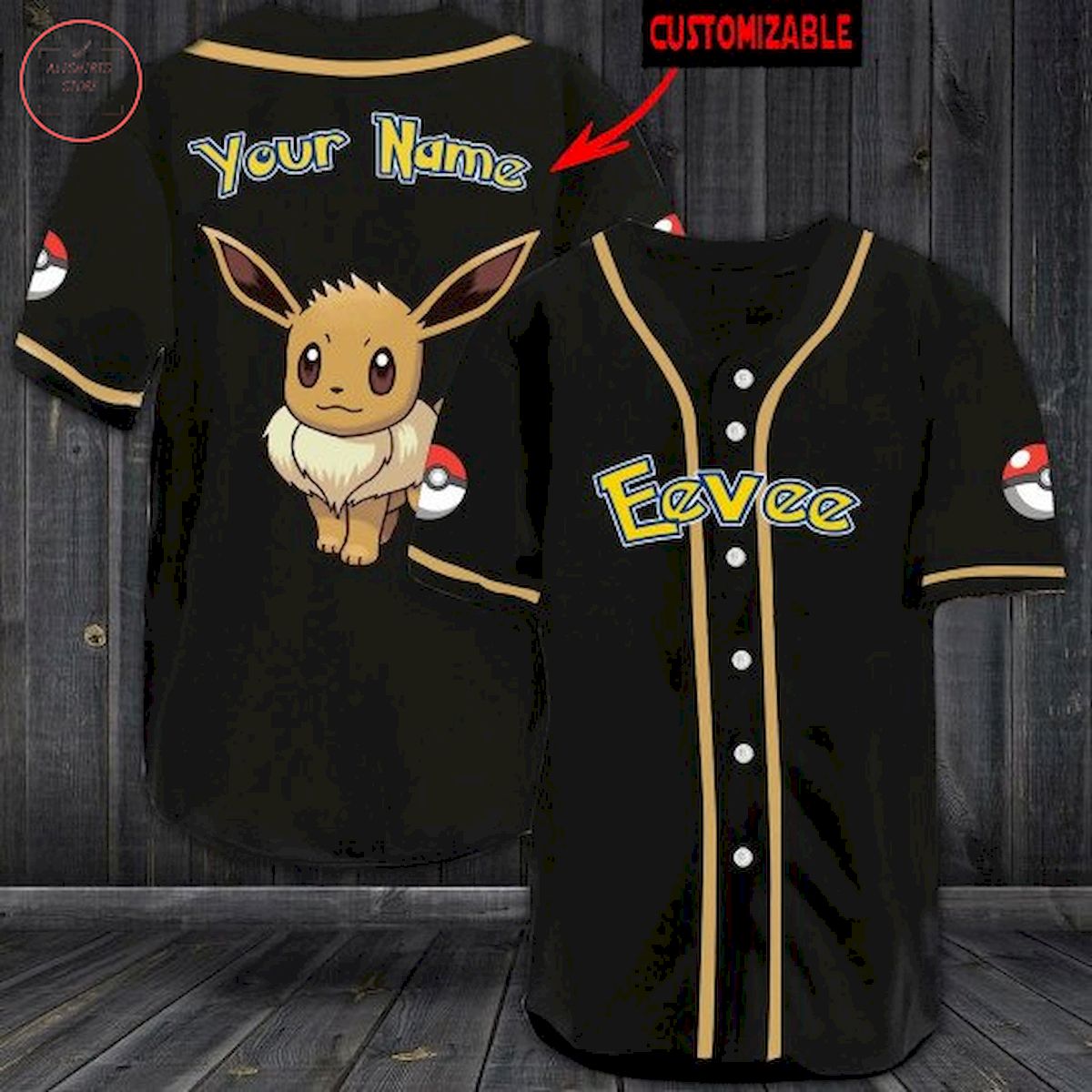 Pokemon Eevee Personalized Baseball Jersey