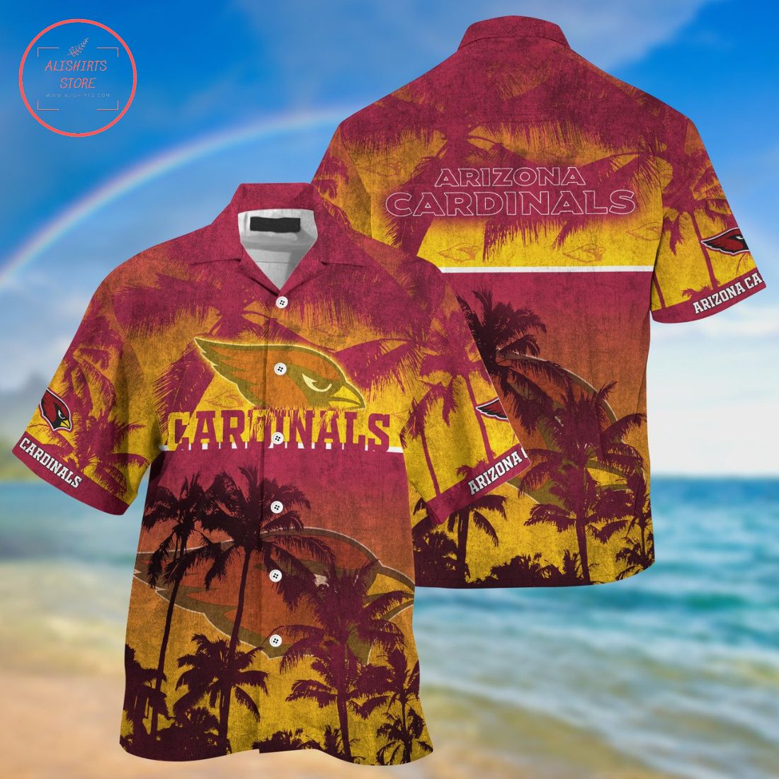 Arizona Cardinals Palm Hawaiian Shirt